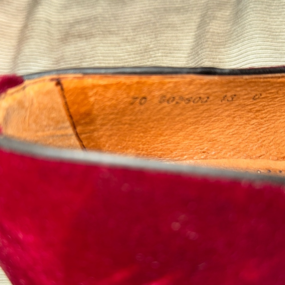 Giorgio Brutini Burgundy Velvet Loafers with Nordstrom shoe trees - Picture 11 of 12